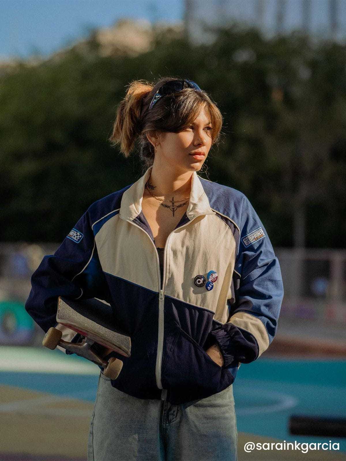 Colorblock Detachable Medallion Jacket