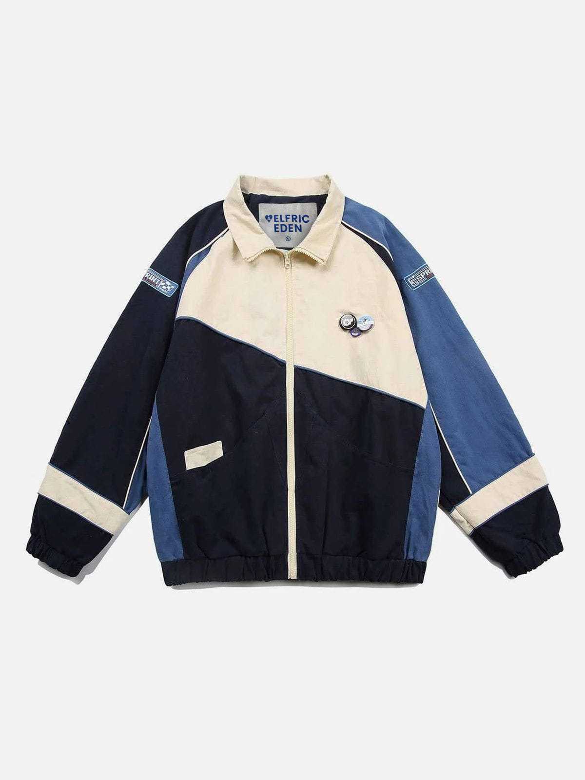 Colorblock Detachable Medallion Jacket