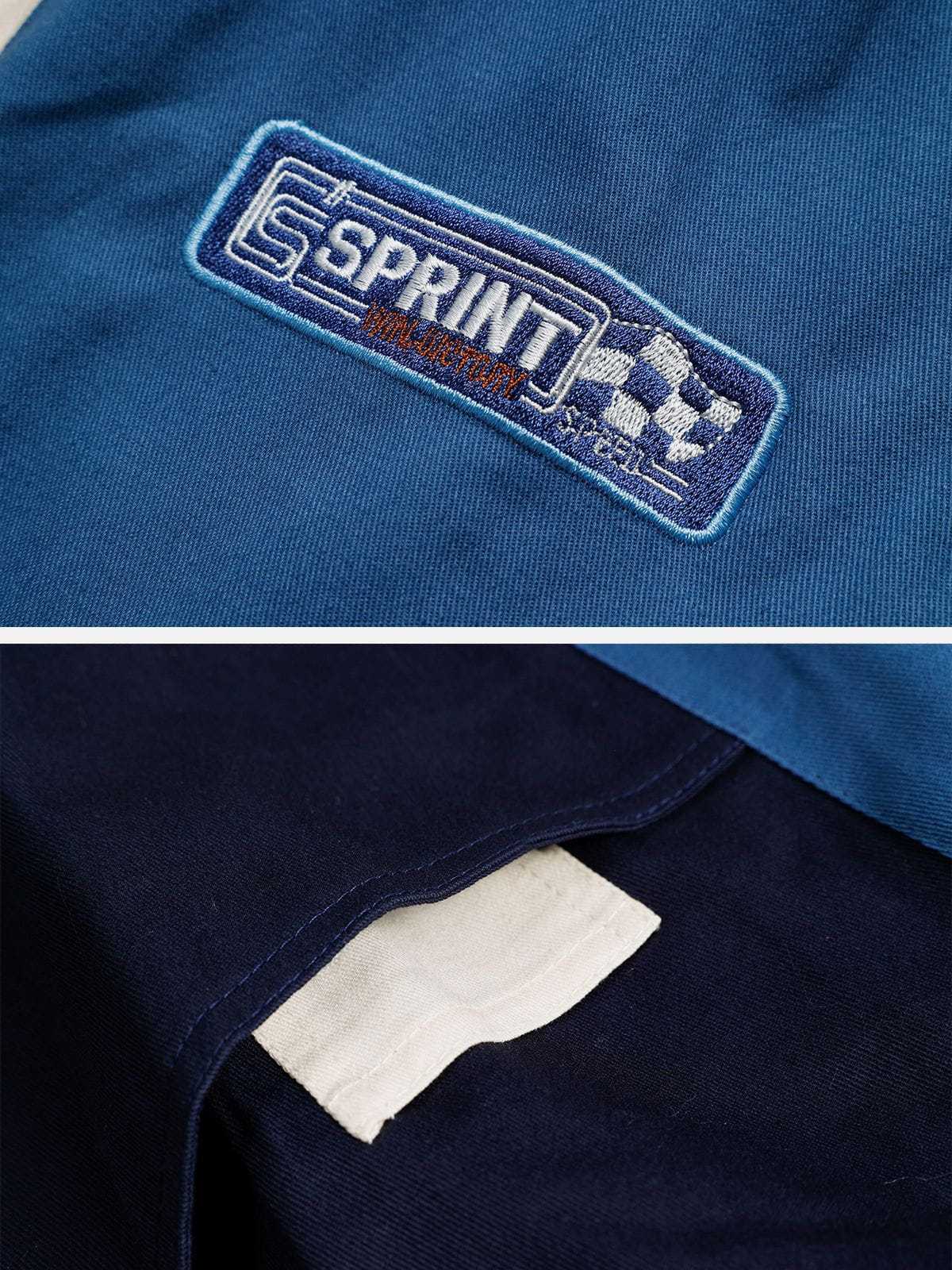 Colorblock Detachable Medallion Jacket