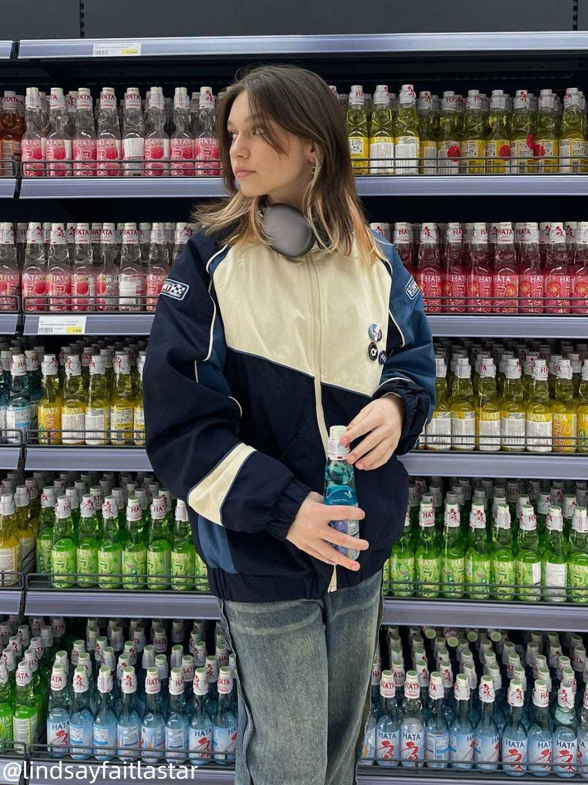 Colorblock Detachable Medallion Jacket