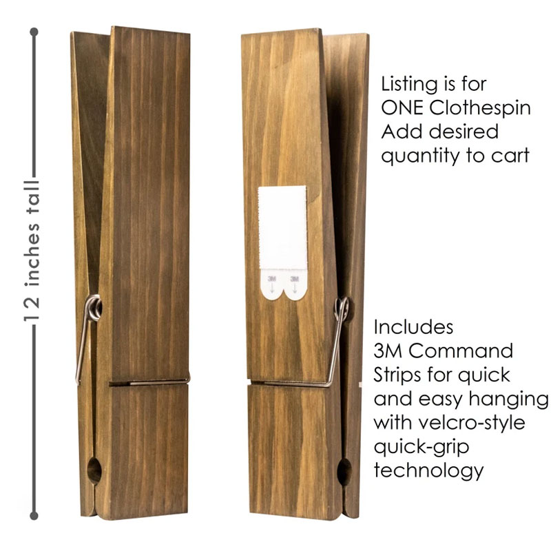 Jumbo Clothespin Bathroom Towel Holder