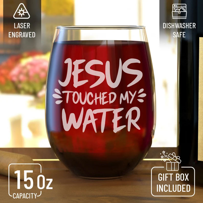 Funny Jesus Wine Glass