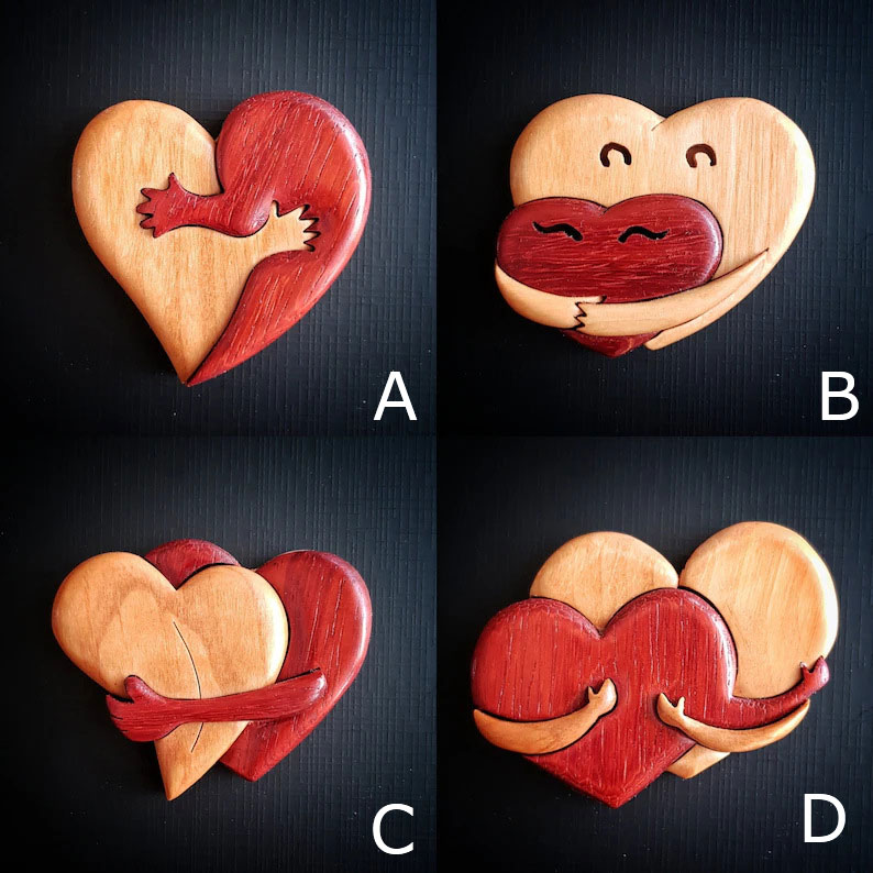 A Hug From My Heart For You - Handmade Pinback Button