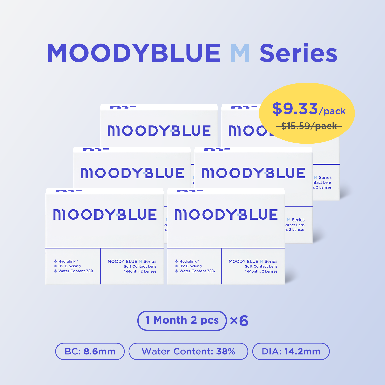 moody BLUE|1 Month,2 pcs,6 packs