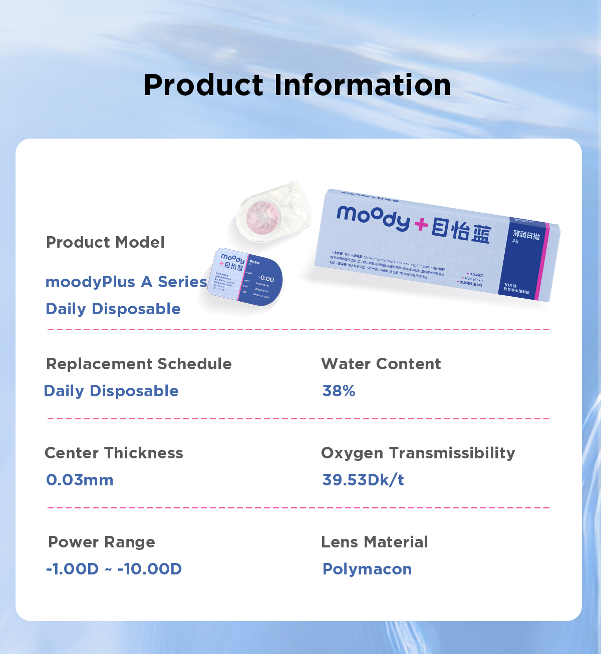moodyPlus A Daily Contacts, 10 pcs,2pack