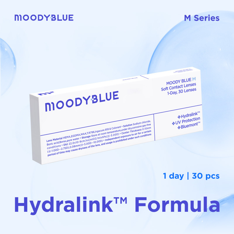 moody BLUE M Series Clear Contacts | 1 Day, 30 pcs