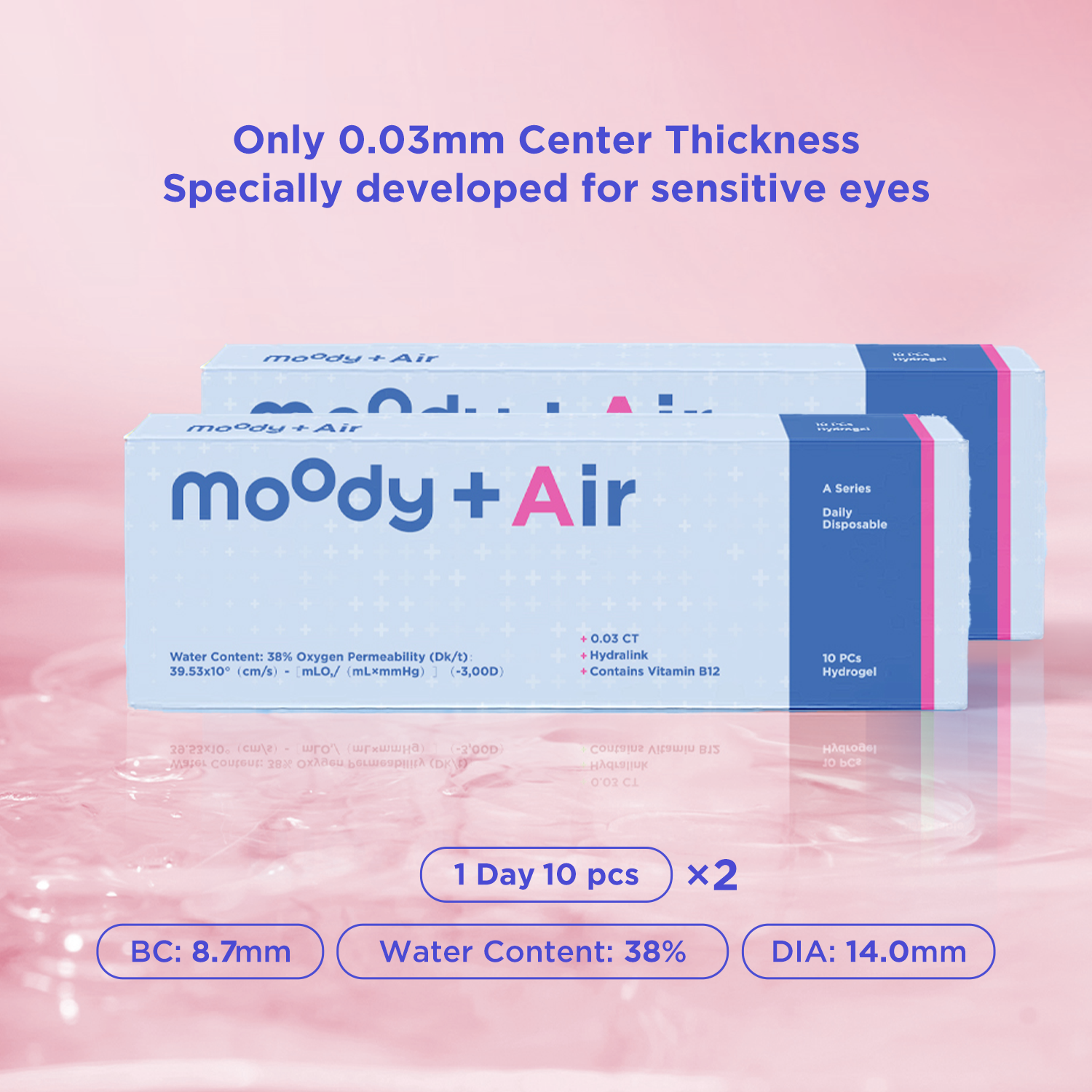 moodyPlus A Daily Contacts, 10 pcs,2pack