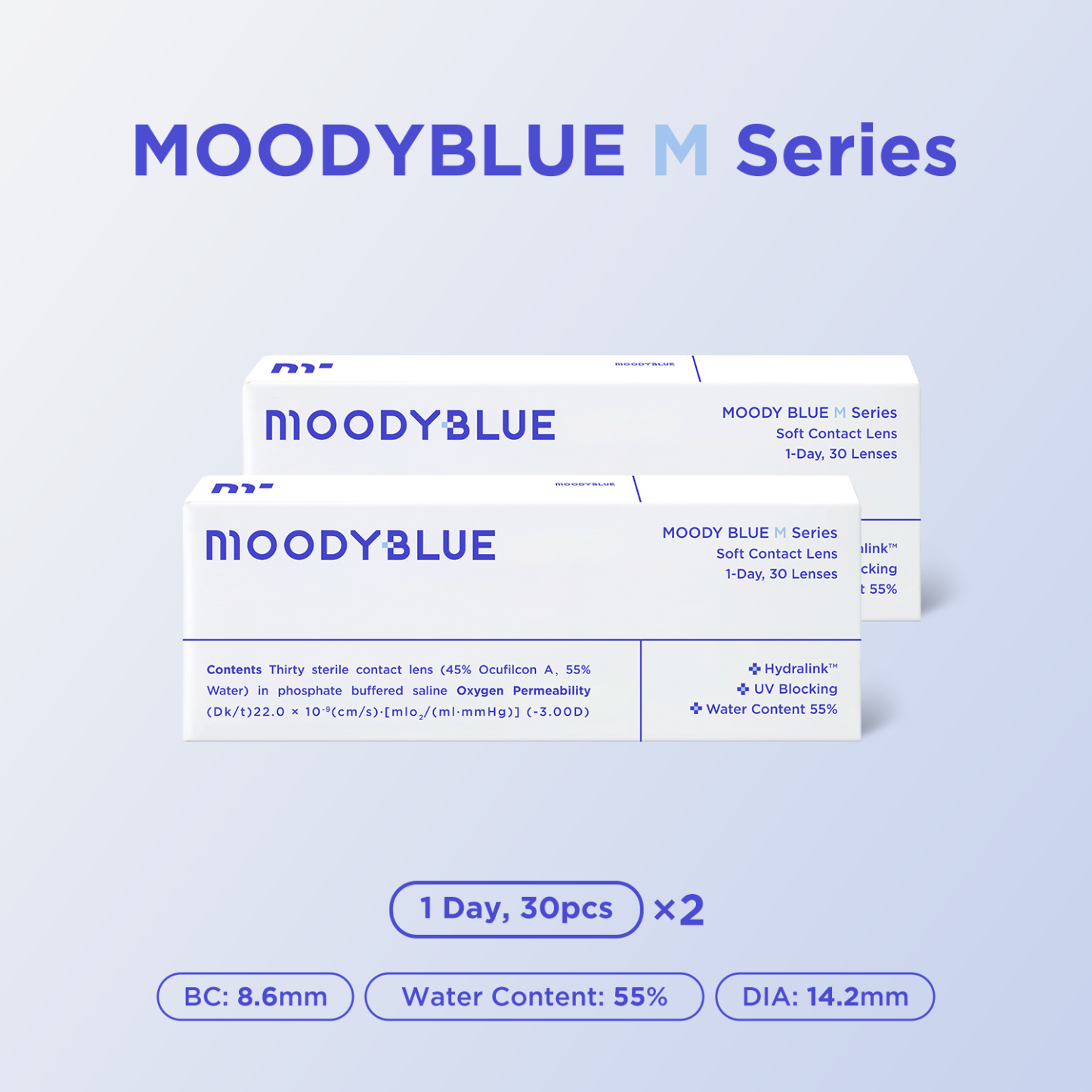 moody+M Series Daily Contacts,30 pcs, 2 packs