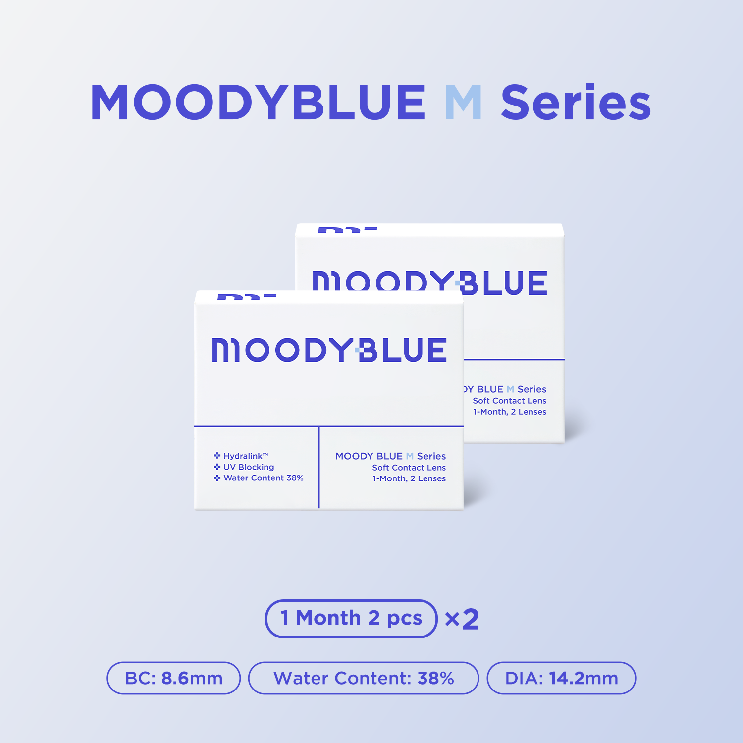 moody+M Series Monthly Contacts,2 pcs, 2 packs