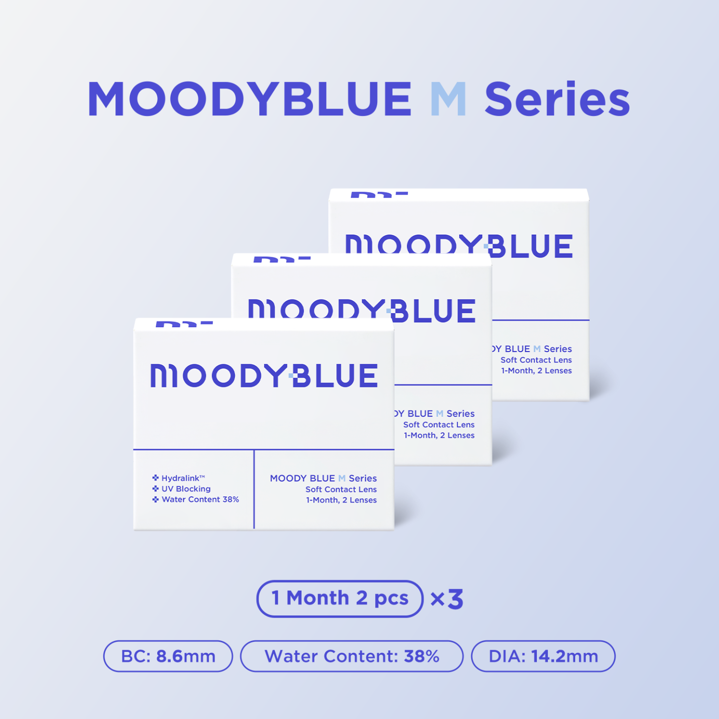 moody+M Series Monthly Contacts,2 pcs, 3 packs