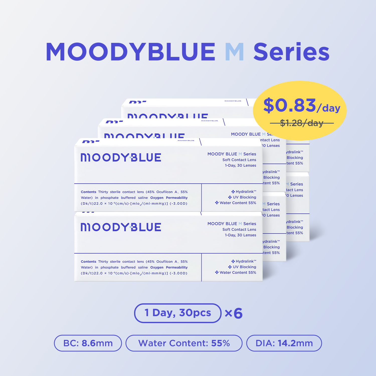 moody BLUE|1 Day,30 pcs,6packs