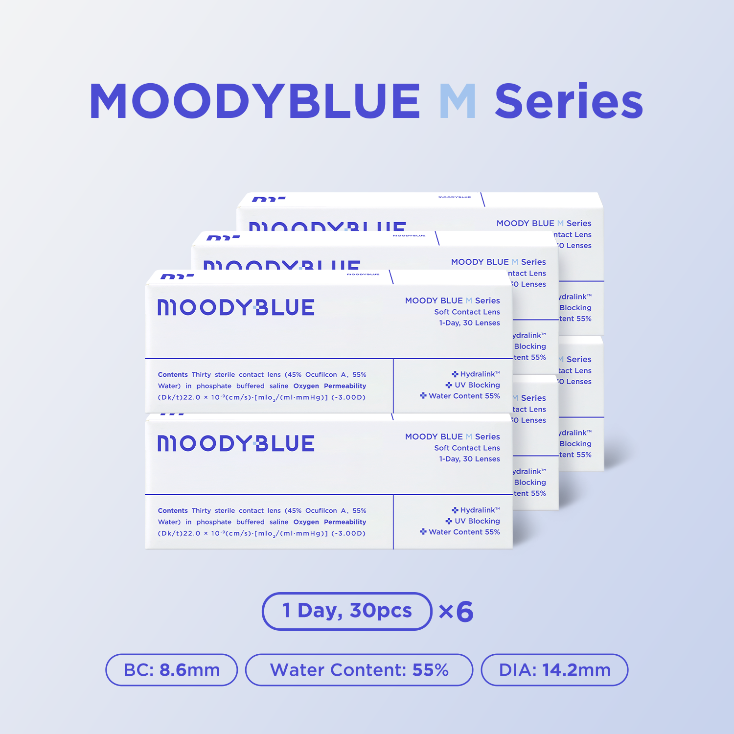 moody+M Series Daily Contacts,30 pcs, 6packs