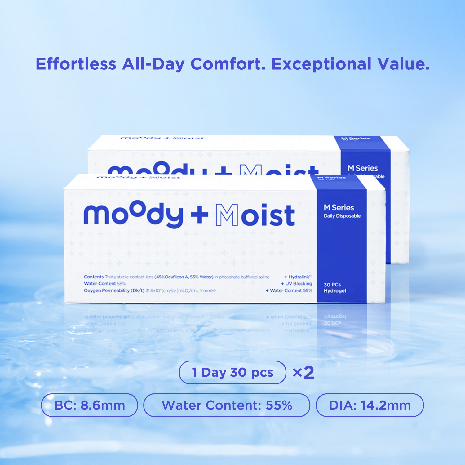 moodyPlus M Daily Contacts, 2pack
