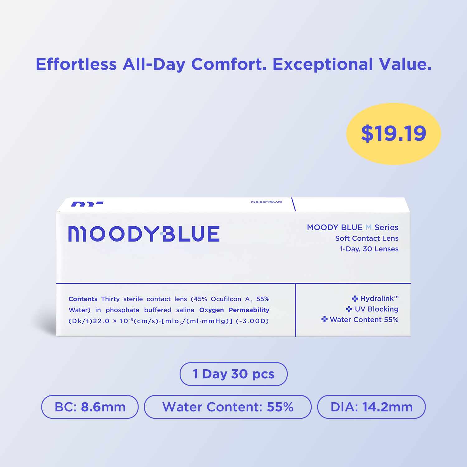 moodyBLUE | 1 Day, 30 pcs, 2 packs