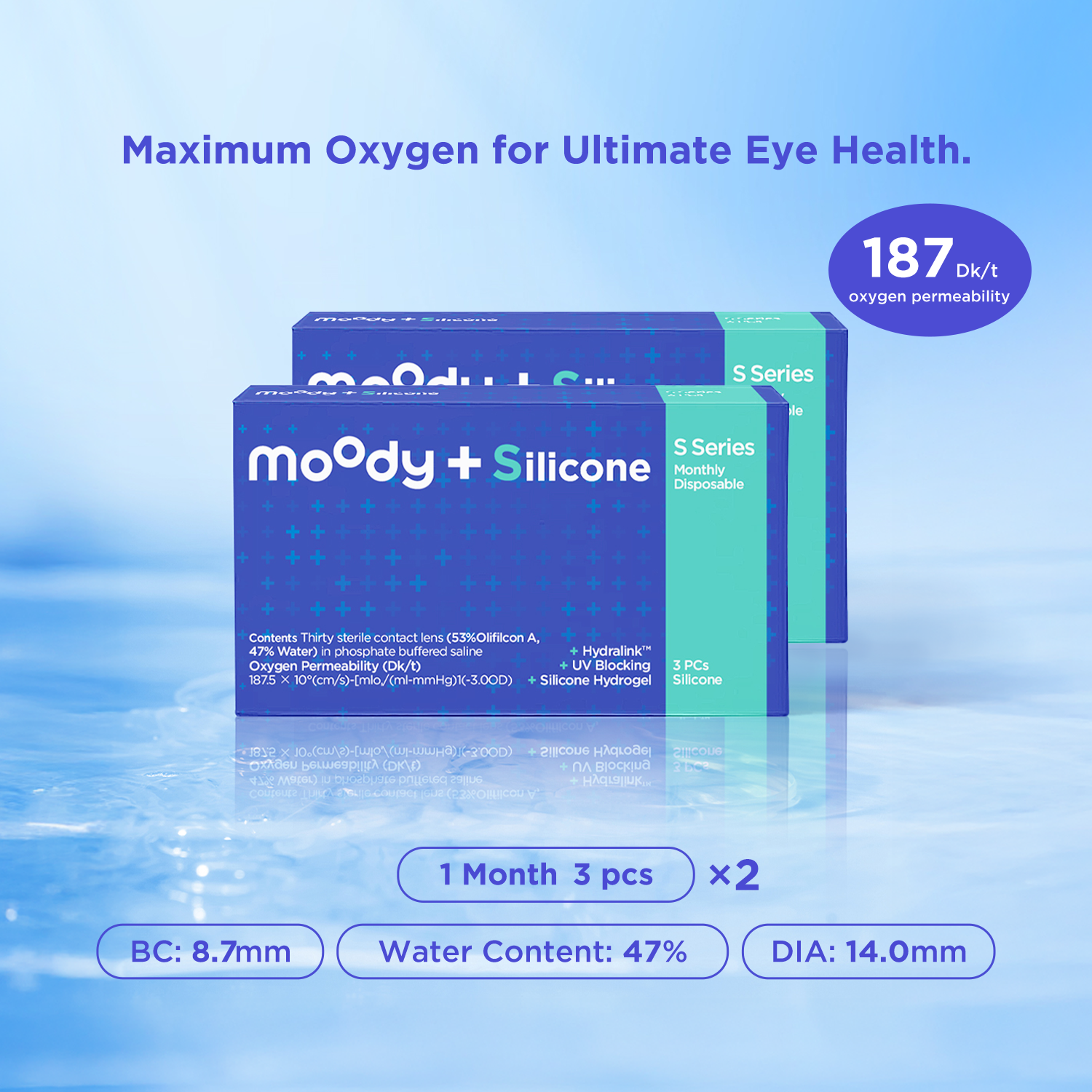 moodyPlus S Monthly Contacts, 2pack