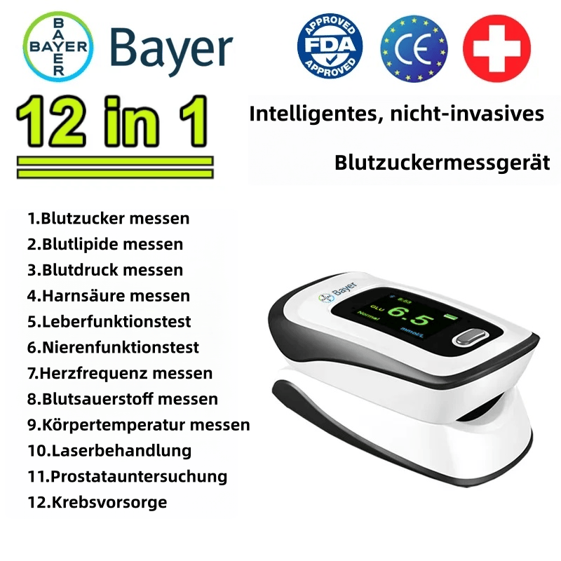 🌈Zeitlich begrenztes Angebot: 50% Rabatt🔥【12-in-1】Das neueste nicht-invasive Blutzuckermessgerät von Bayer - intelligente Gesundheitsüberwachung ohne Nadeln.