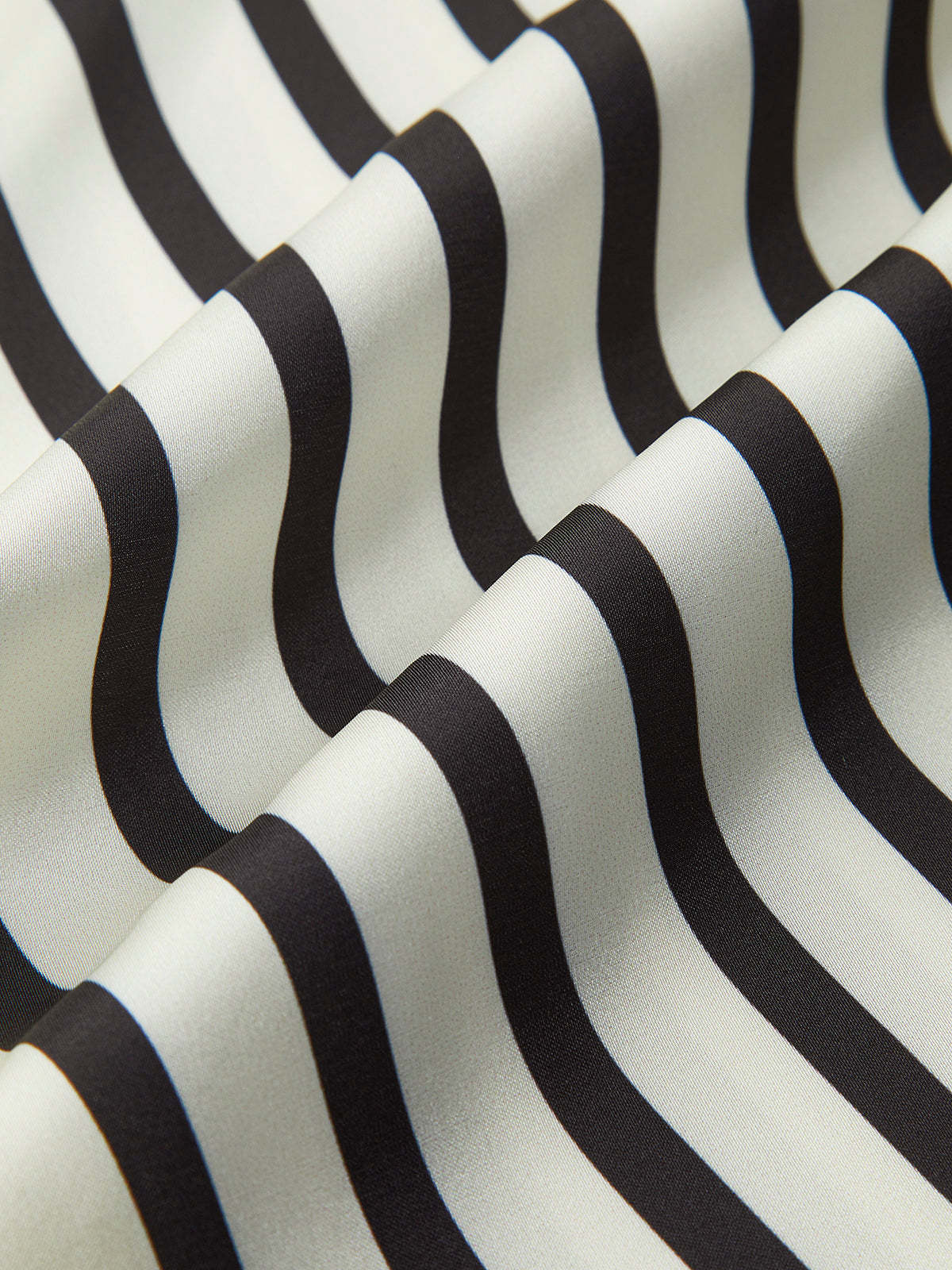 Satin Striped Button Cozy Blouse