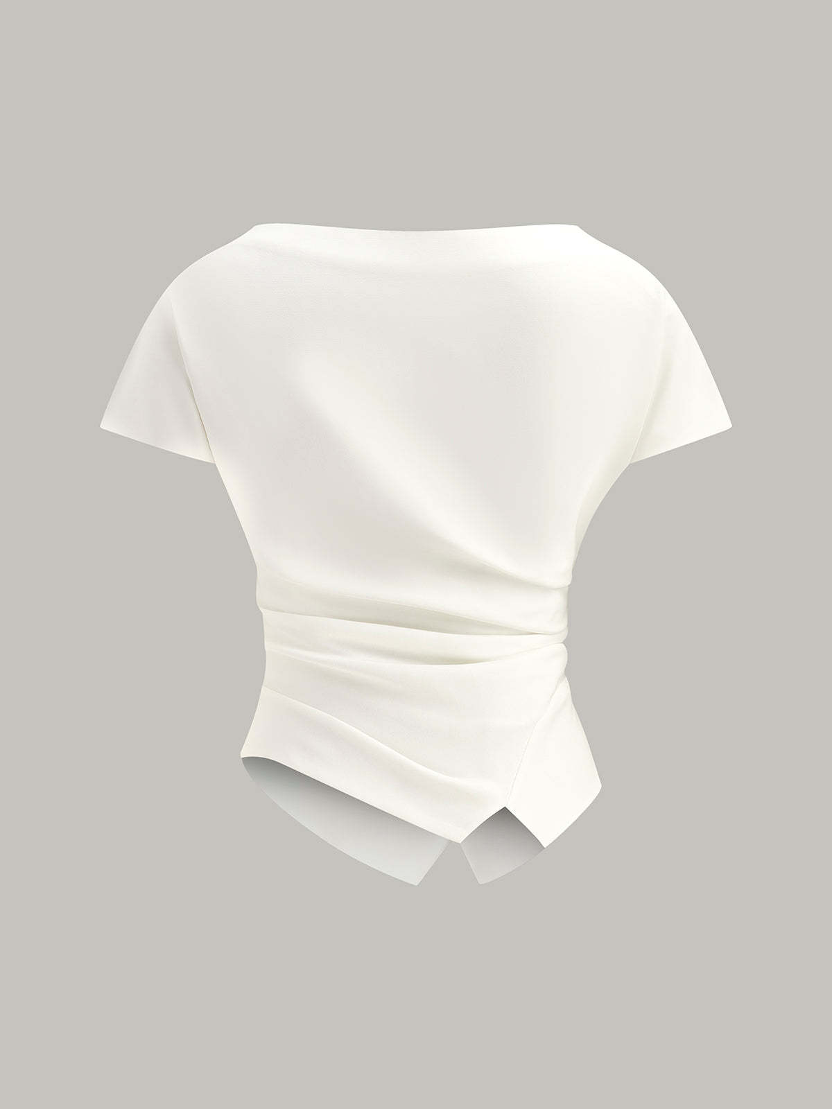 Asymmetric Hem Ruched T-Shirt