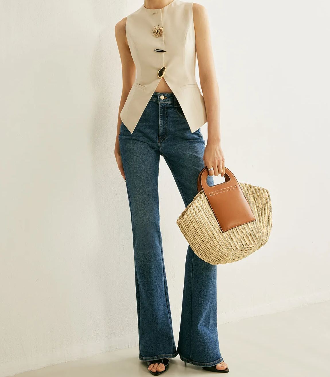 Metal Detail Split Vest