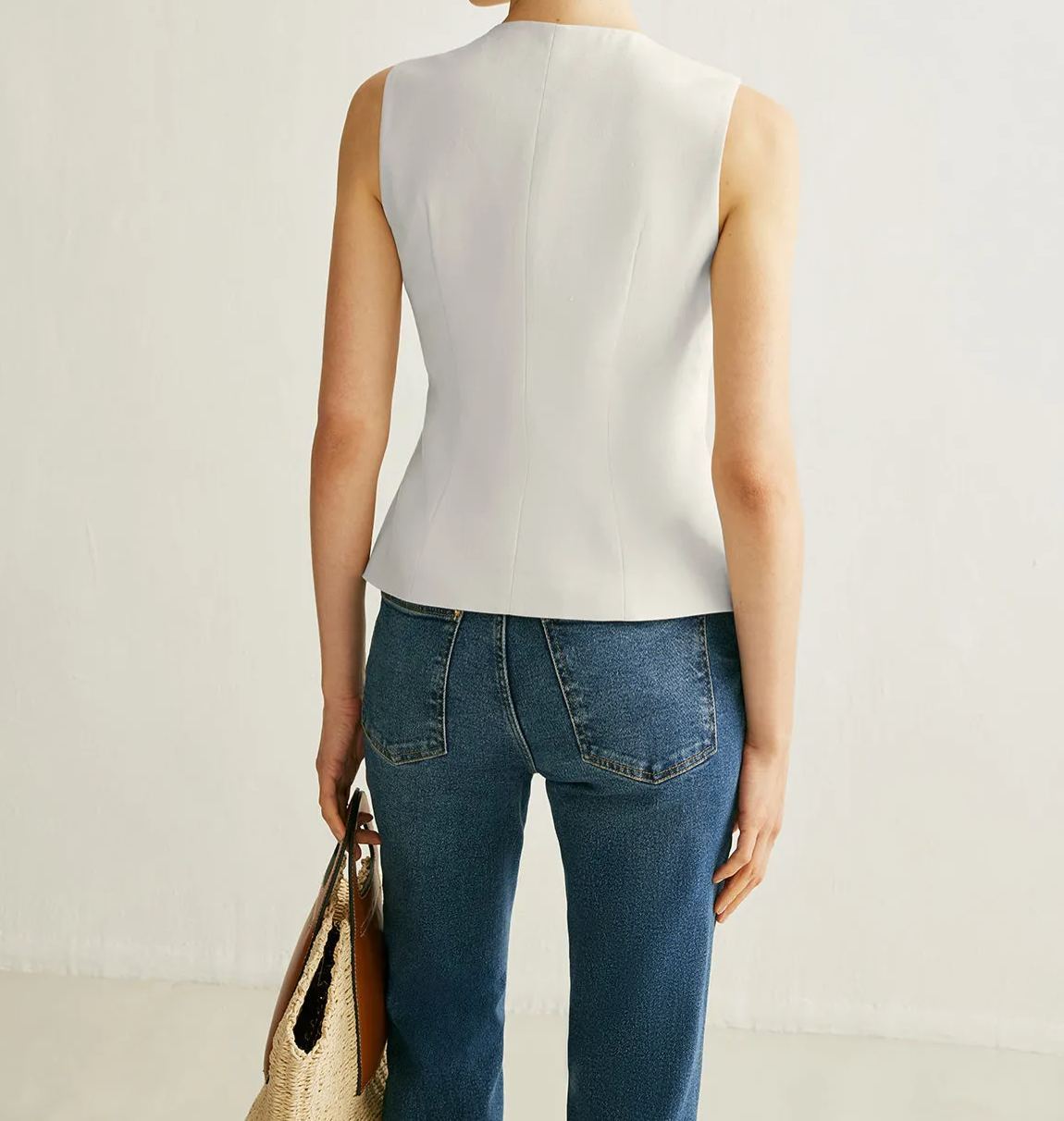 Metal Detail Split Vest