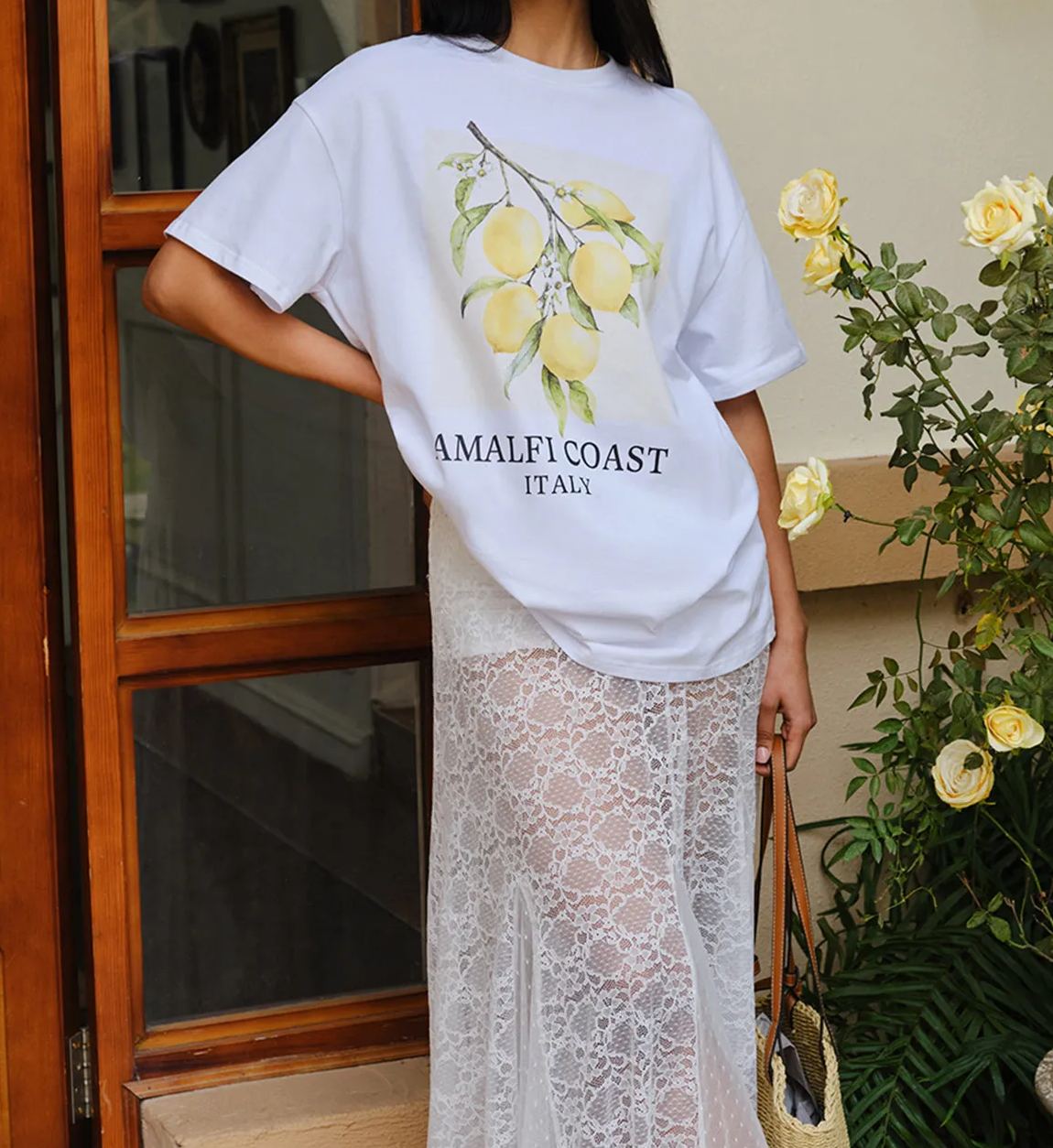 Cotton Print Oversized T-Shirt