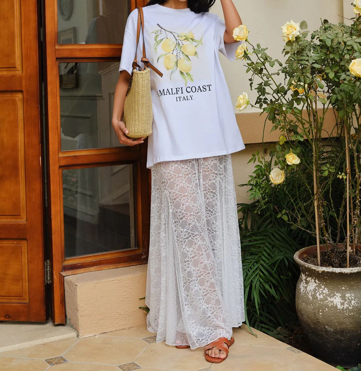 Cotton Print Oversized T-Shirt