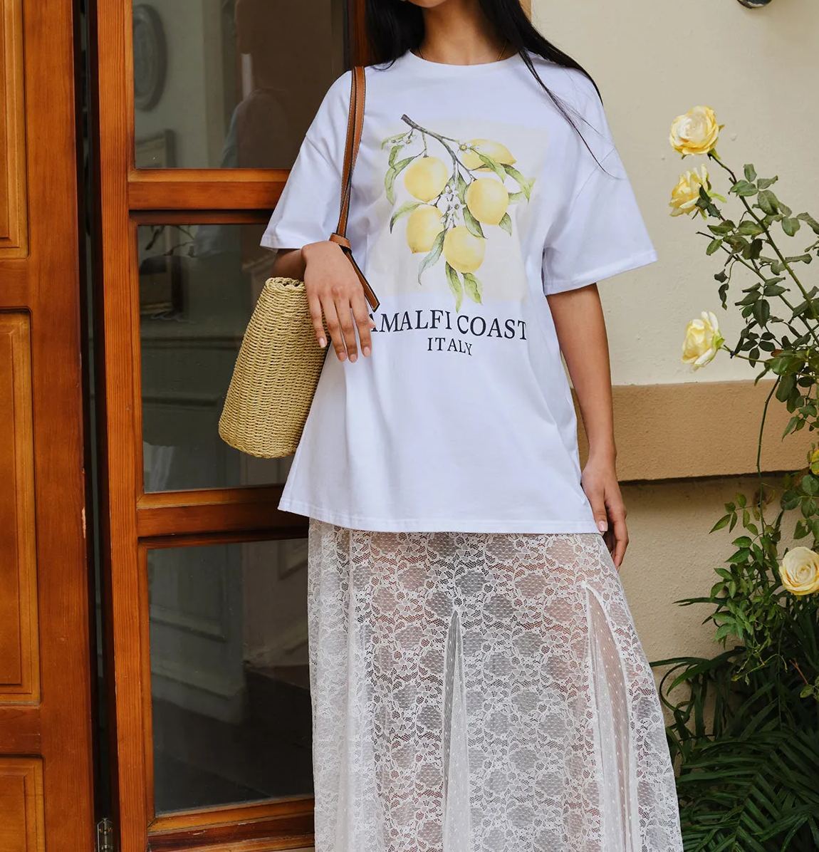 Cotton Print Oversized T-Shirt