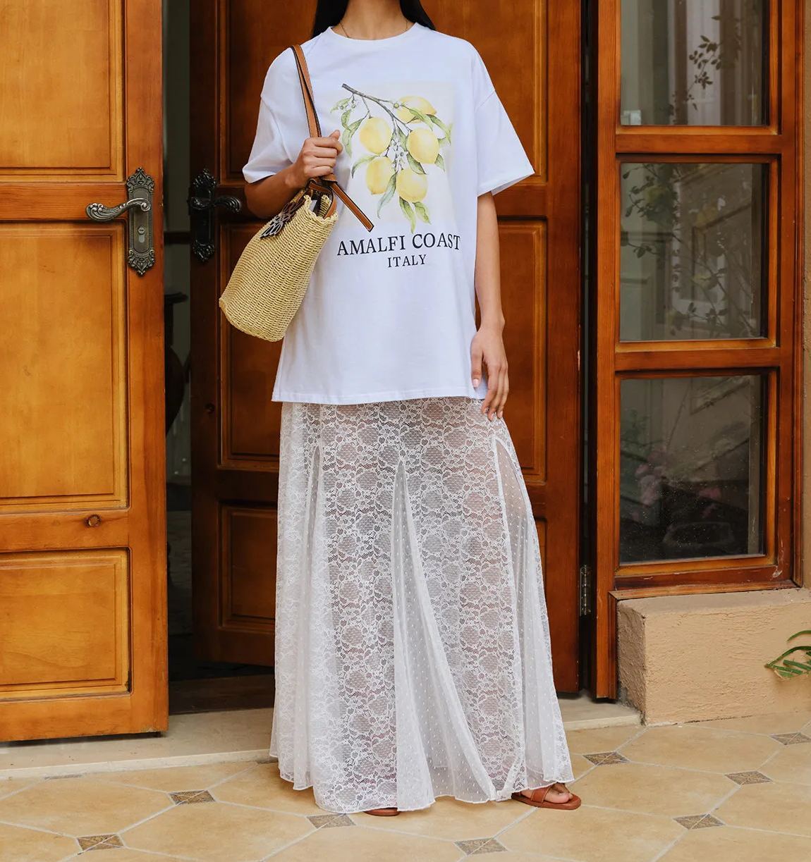 Cotton Print Oversized T-Shirt