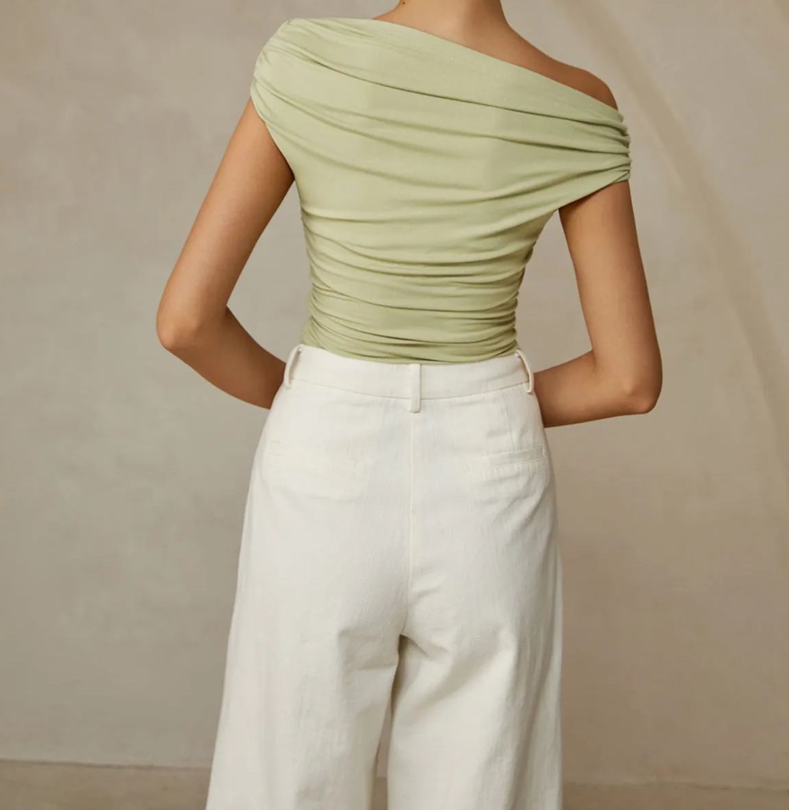 Asymmetrical Neck Sleeveless T-Shirt