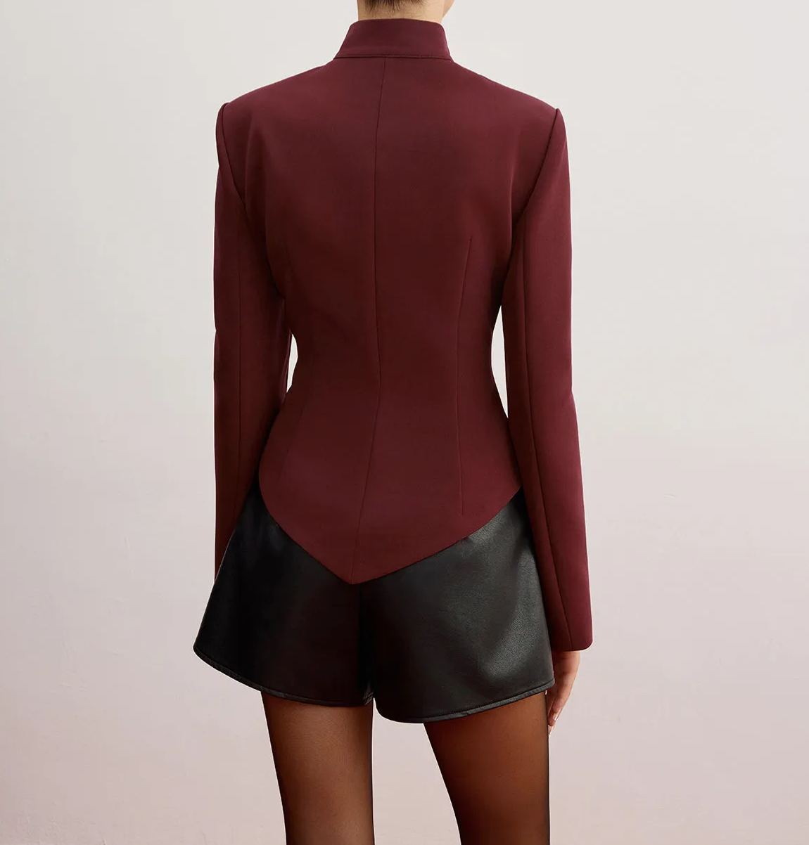 Cutout Slim Blazer With Shoulder Pads