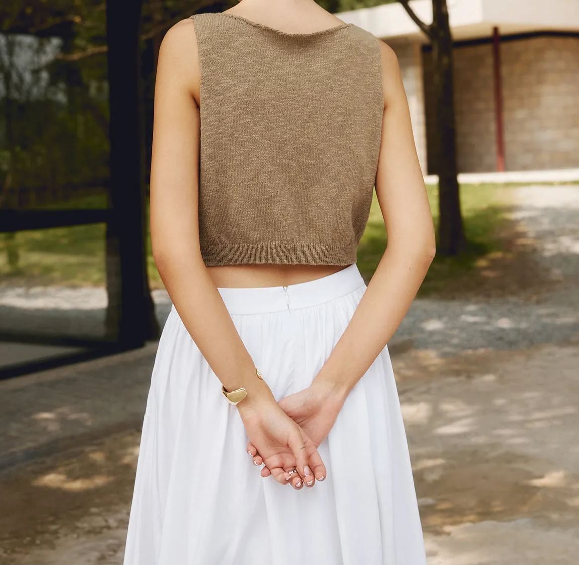 Cotton Blends Crop Tank Top