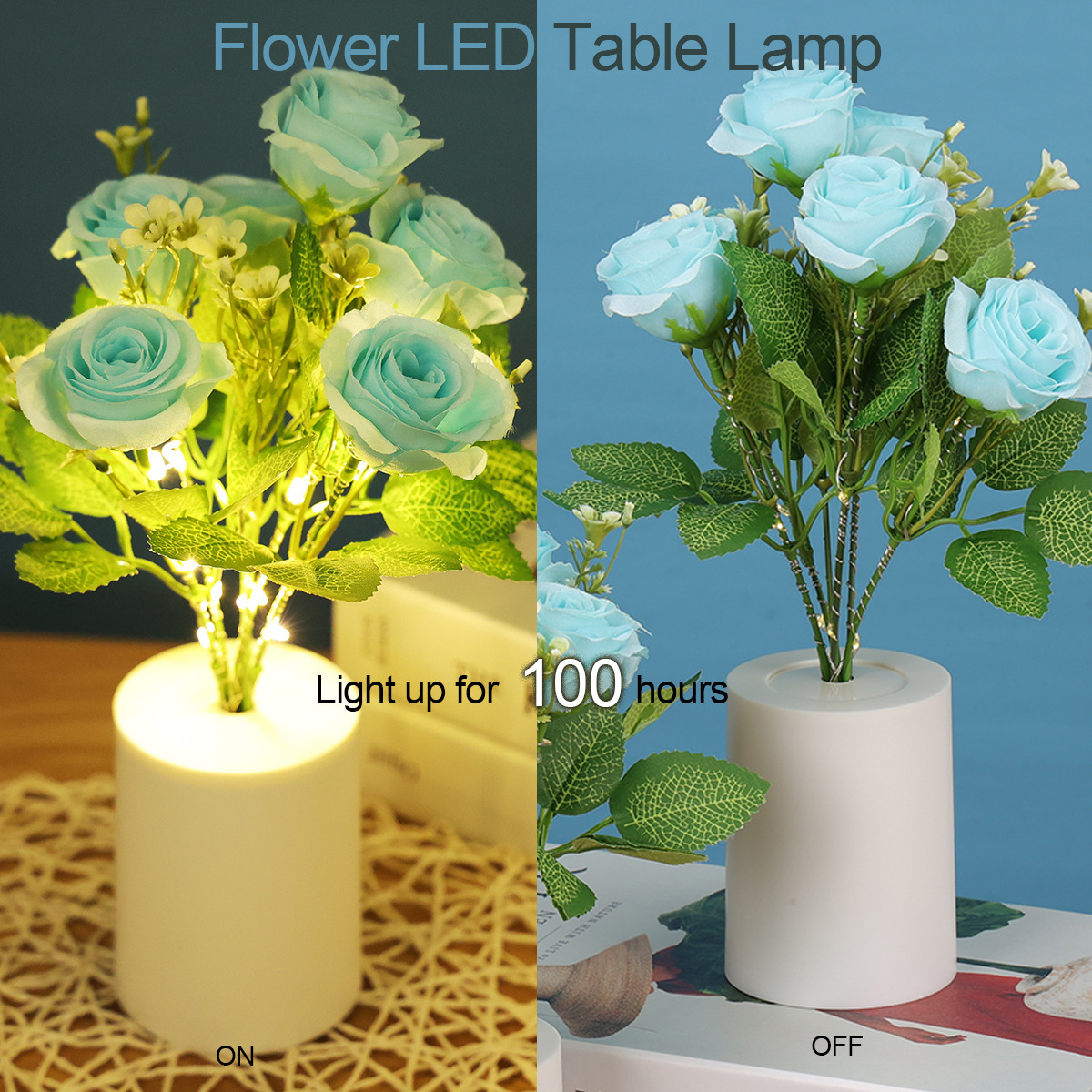 Simulation floral warm light night light