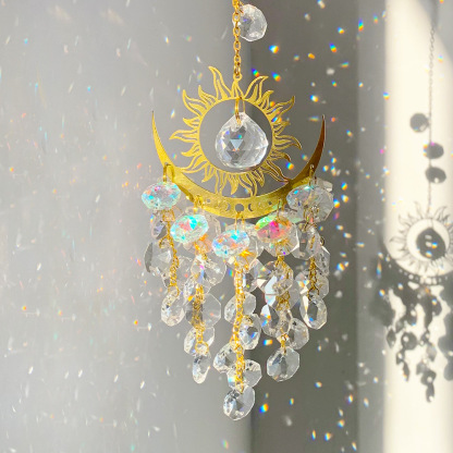 Crystal sun and moon pendant