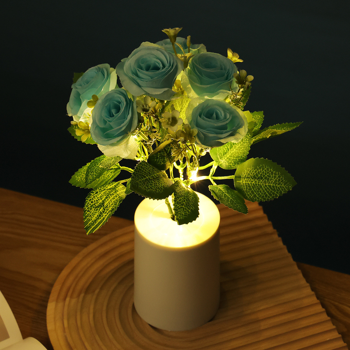 Simulation floral warm light night light