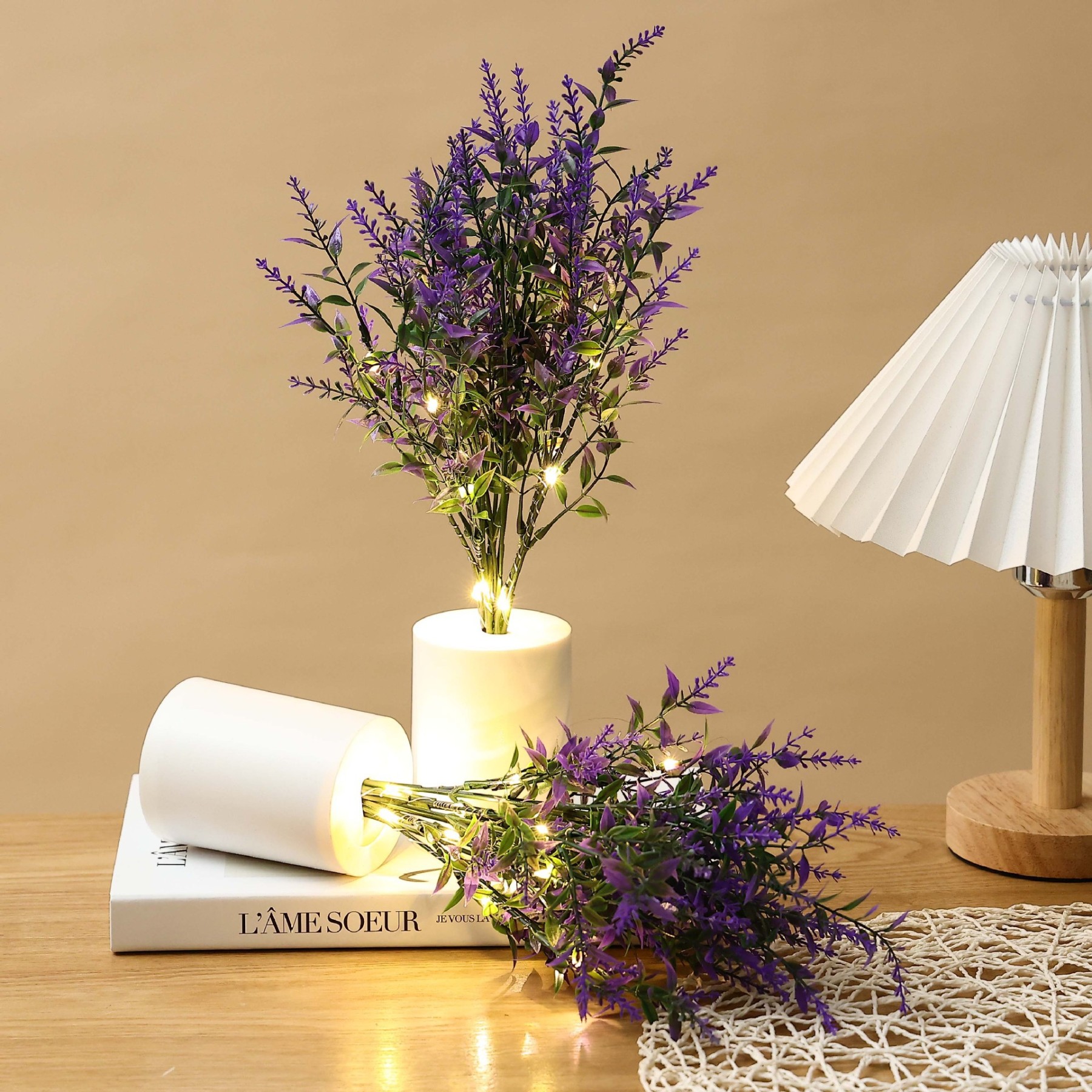 Simulation floral warm light night light