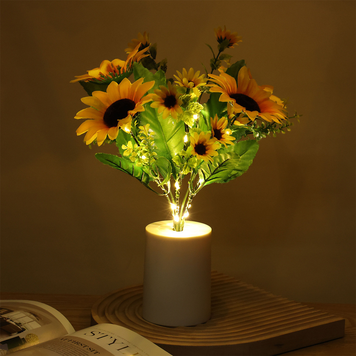 Simulation floral warm light night light