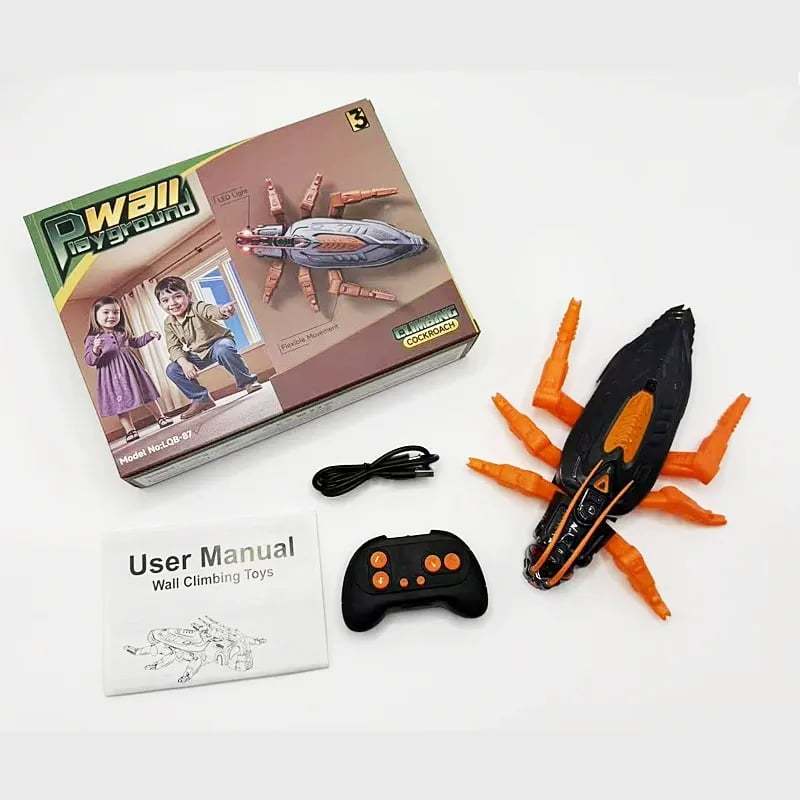 Remote control wall climbing toy for kids or pets