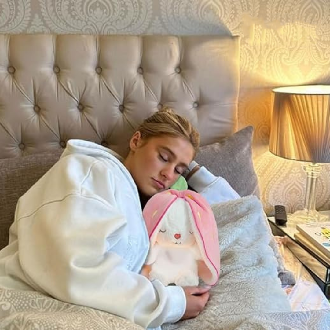 Breathing glowing plush bunny