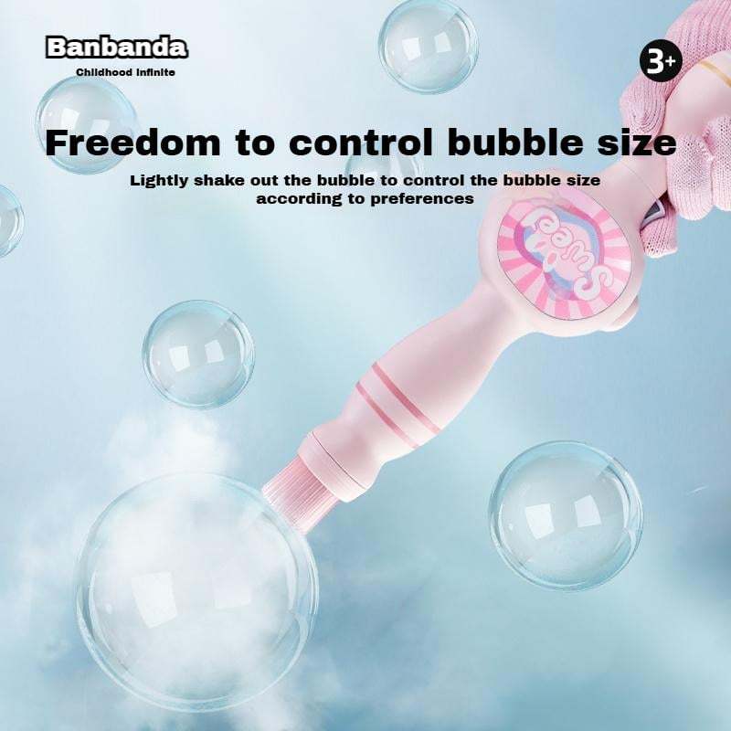 Childhood Infinite Smoke Bubble Machine Elastic Magic Wand-Gift Box Set