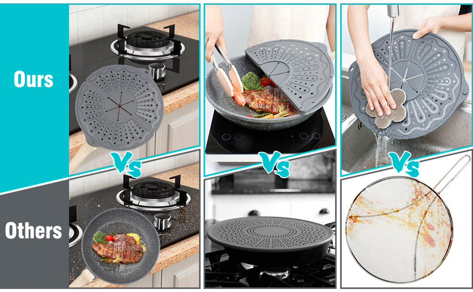 splatter screen for frying pan