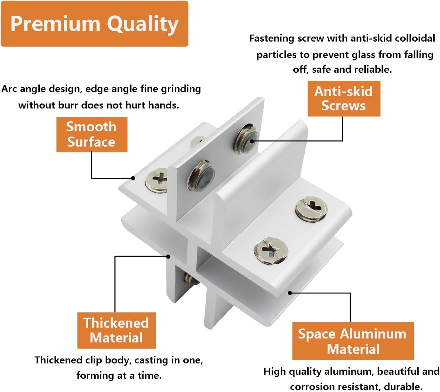Heavy Duty Aluminum Alloy Glass Bracket