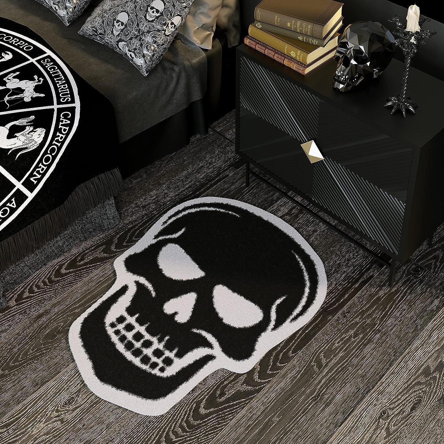 🦇"UNWELCOME"Bat Doormat⏰Halloween Flocked Carpet Atmosphere Decoration👻🖤