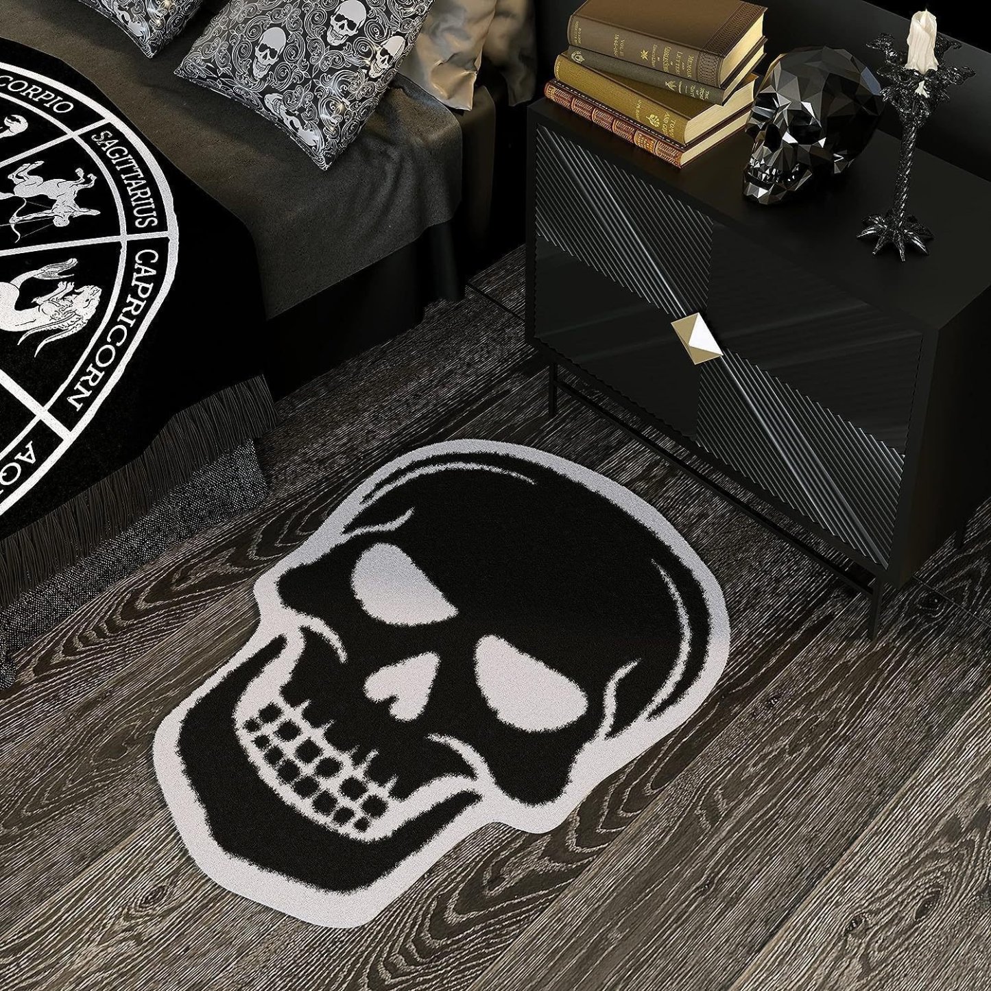 🦇"UNWELCOME"Bat Doormat⏰Halloween Flocked Carpet Atmosphere Decoration👻🖤