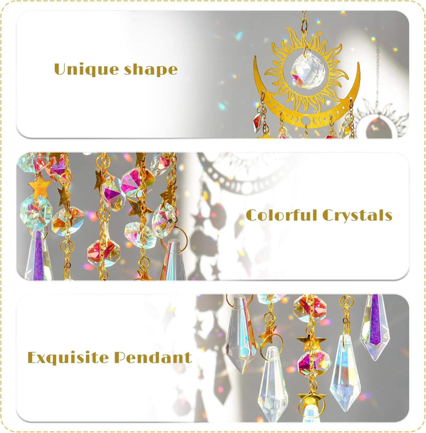 Crystal sun and moon pendant