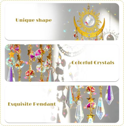 Crystal sun and moon pendant