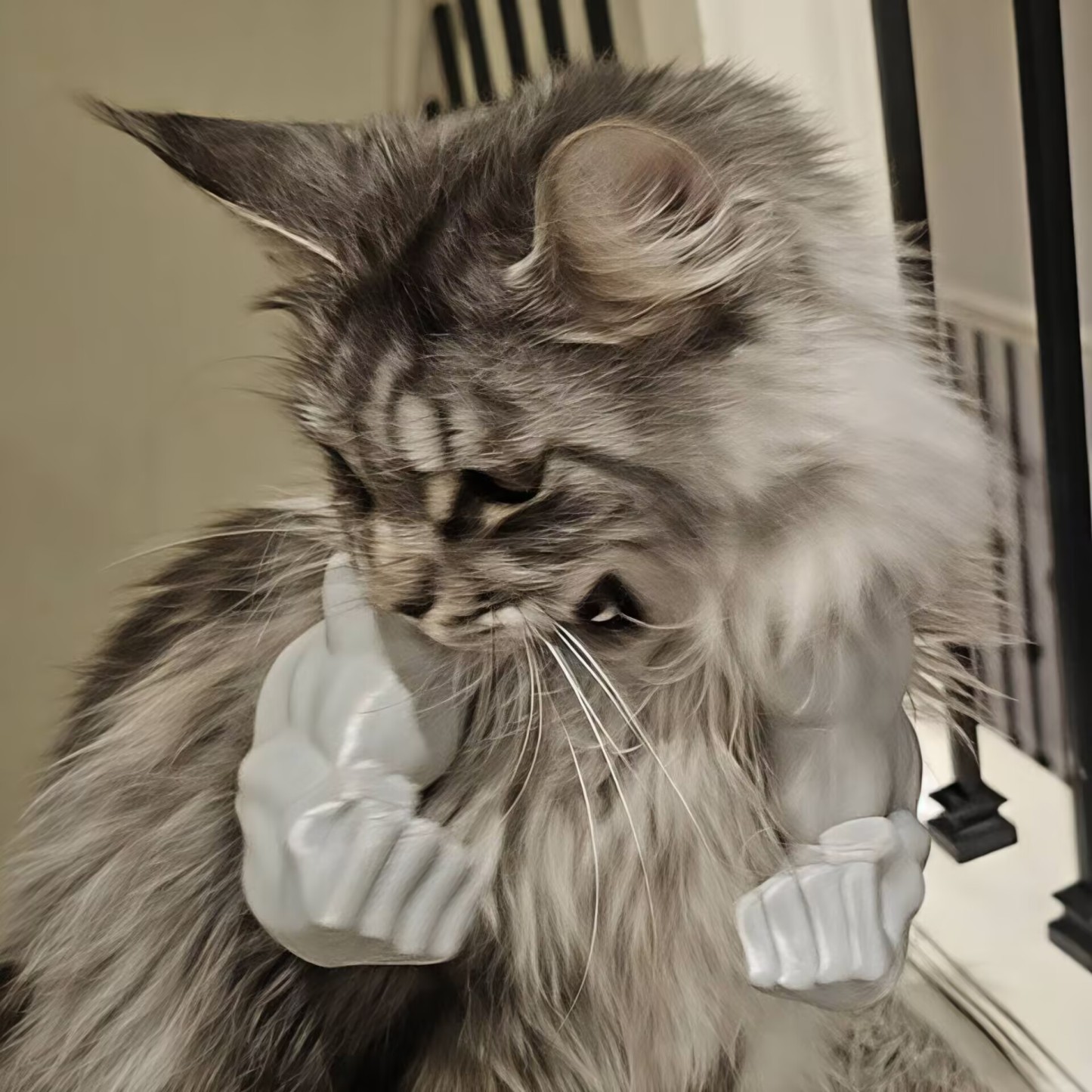 Funny pet muscular arms