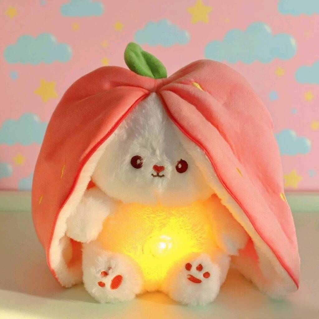 Breathing glowing plush bunny