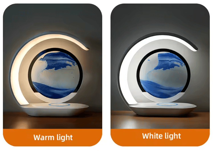 Wireless fast charging hourglass desk lamp