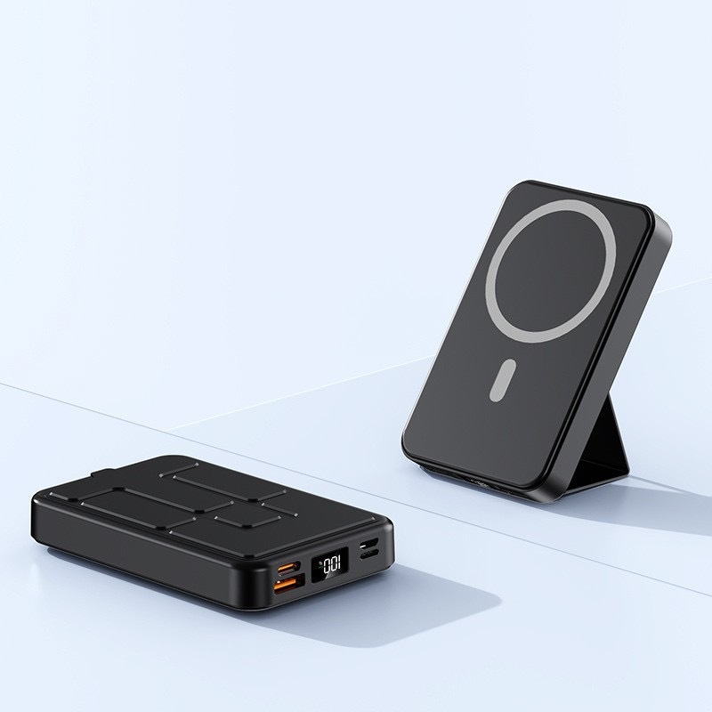 10000 mAh Wireless Fast Charging Power Bank with Magnetic Bracket