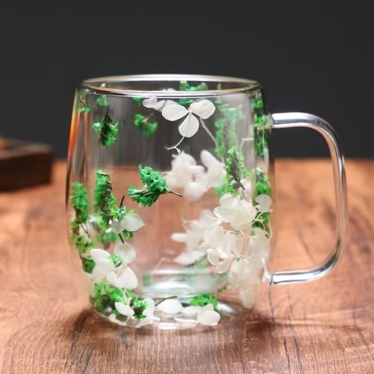 Real flower quicksand glass cup